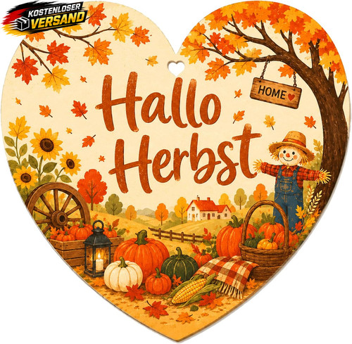 Herbstdeko holz herz zum - herbstdeko,