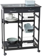 WENKO Küchen Wagen BON APPETIT Beistell Servier Tisch Ablage Regal Schublade