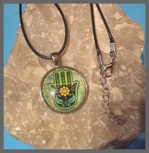 Hamsa fatimas hand cabochon - hamsa,