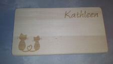 HB 126 - Katze mit Herz   + Name Holzbrett Holzbrettchen Lasergravur Katzen