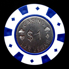CASINO LAS VEGAS Nevada,USA  Laser Silberglanz Jeton Spielwert $1 / 1 Stk