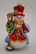 Glas-Ornament Schneemann mit