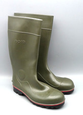 Nora Gummistiefel Gr. 48 Herren grün wenig getragen Stahlkappe Schafthöhe 41 cm