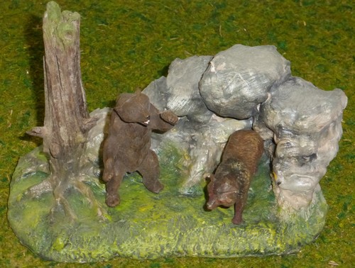 Braunbär zoo gehege - braunbär, diorama