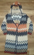 Tiramisu Strick Mantel mit Kapuze Zick Zack Muster  Gr. 36/38 Neu