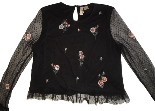 Oberteil bluse schwarz spitze - bluse,