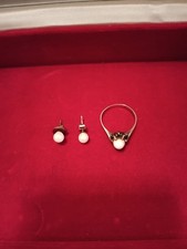 Perlen 333 Gold Ohrringe 585 Ring Granat 9 Karat 14 Karat Nachlass Erbe Sammlung