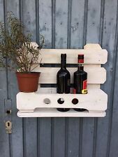 WEINREGAL EURO-PALETTE Weiß Holz Rustikal Massiv Wandregal EU Palettenmöbel NEU
