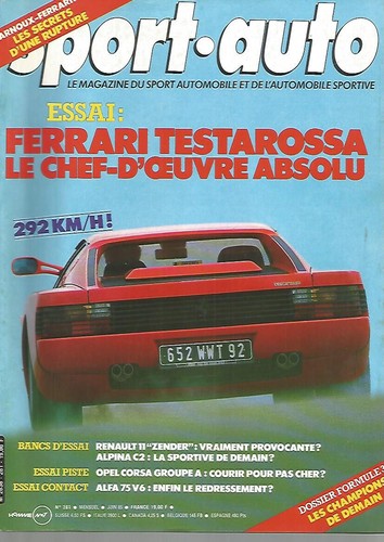 Sport auto 281 teztarossa - teztarossa, /