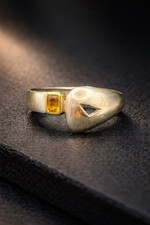 585er weißgold mit - weißgold, citrin