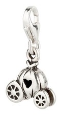 Charm / Anhänger Cinderella Kutsche mit Karabinerverschluss 925 Sterling Silber