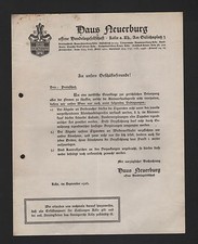 KÖLN, Brief 1930, Haus