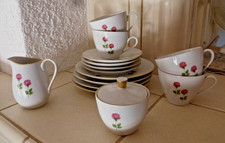 GKC Bavaria Porzellan Kaffee- Service 4 Personen 14 tlg. Rosenmuster Goldrand