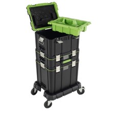 Stapelboxen Set 3 Koffer Rollbrett Werkzeugkoffer Organizer mobil
