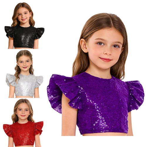 Mädchen crop top glitzernd - de, crop-top