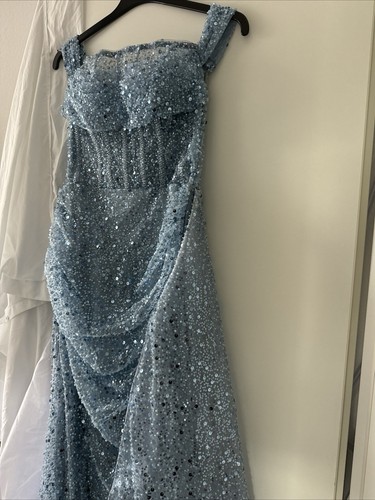 Hellblaues abendkleid lang mit - abendkleid,