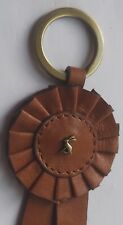 Vintage Schlüsselanhänger Key Fob braun Leder Hase 30 Jahre Rosette 1898-2019 