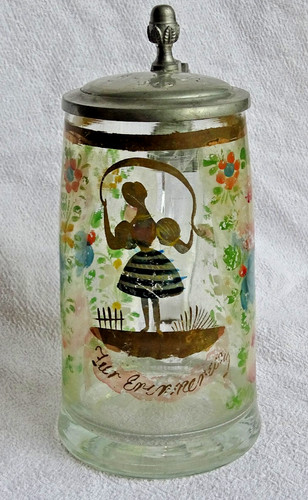 Biedermeier andenkenkrug glas - biedermeier,