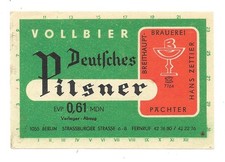 Bieretikett Breithaupt Brauerei Berlin DDR