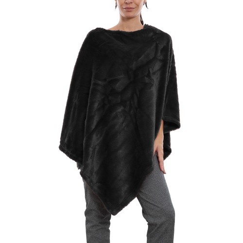 Damen poncho mantel öko - mantel, fell