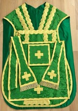 Messgewand römisch grün Baßgeige 5 Teile Seide