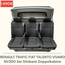RENAULT TRAFIC FIAT TALENTO VIVARO NV300 3er Sitzbank Sitz doppelkabine Isofix