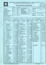Datenblatt Einstelldaten