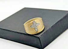 Breiter 925 Silber Ring vergoldet mit Zirkonia-Kreuz, Gr. 60 Amy Vermont