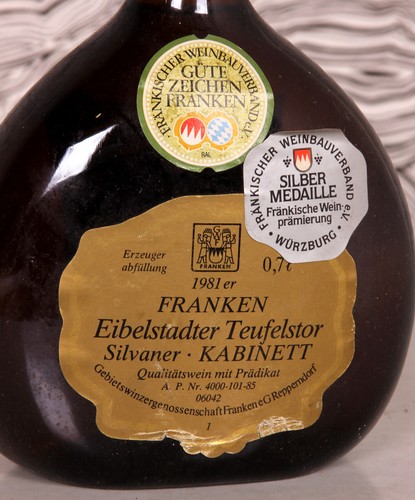 Bocksbeutel 1981 sylvaner - bocksbeutel,
