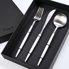 Cutipol GOA weiß 3-teiliges Tafelmesser Gabel und Löffel Set [Parallelimport]...