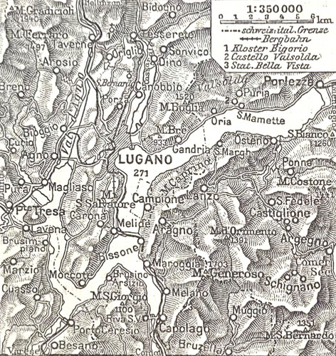 Alte lithographie lugano ca - lugano,,