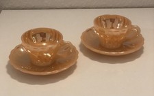 Vintage 70er - 2x Anchor Hocking Suburbia Mokkatasse/ Espressotasse + Untertasse