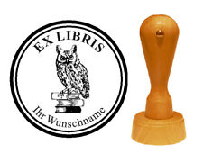 EX LIBRIS Stempel Rundstempel Eule Bücher Wunschname Exlibris Buchstempel Ø 40mm