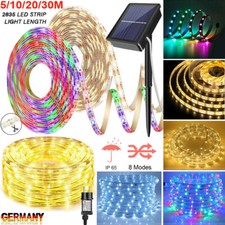 LED Lichterschlauch Stripe Streifen Lichtband Lichterkette 5M-30M Licht Solar/EU