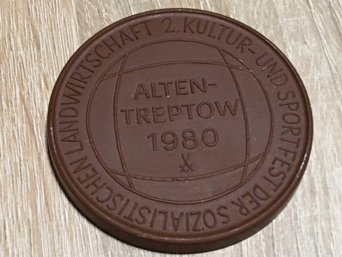 Ddr porzellan medaille - ddr,