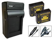 2 x Akku + Ladegerät für Panasonic Lumix DC-GX9, DC-TZ202, DC-TZ99 - DMW-BLG10