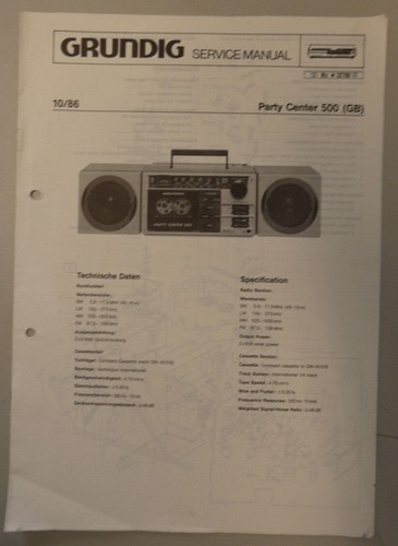 Grundig party center 500 - center, (gb)