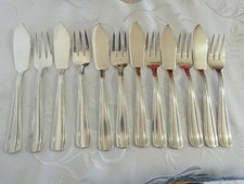 6 Personen Fischbesteck Deetjen versilbert