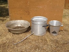 3 x Pflanzkübel alte Schüssel Aluminuim Pflanzgefäß Pflanzschüssel 