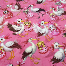 Stoff Baumwolle Jersey Storch