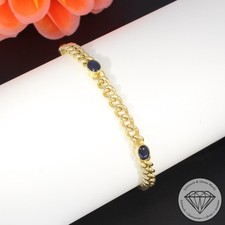 Wert 1590 € Saphir Armband 585 14 Karat Gelb Gold xxyy