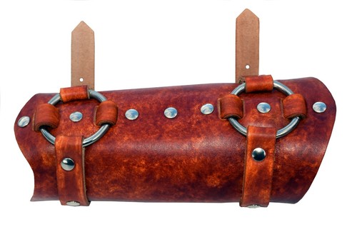 Leder armschiene mit ringen - mit, in
