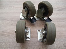 Hera Laborsystem, 4x Rollfüsse für Werkstattwagen 75mm, 2x Bremse