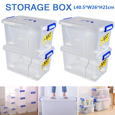 Aufbewahrungsbox mit Deckel 4er Set 15 Liter Kunststoffbox Plastikbox Box 15L DE