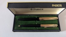 PARKER 45 Füllfederhalter/Füller Kugelschreiber Set OVP Rolled Gold 14K