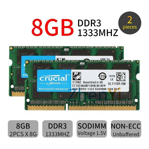 Crucial 16gb 8gb ddr3 - 8gb,