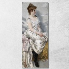 Porträt Einer Jungen Frau Im Weißen Kleid Mit Blumen Vittorio Matteo Corcos, vmc