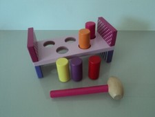 Klopfbank Hammerspiel Hammerbank Holz Lernspielzeug Motorikspielzeug