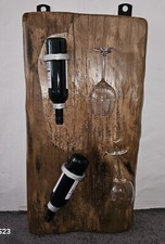 Design Weinregal Eiche für 2 Flaschen Wandmontage Wein Regal Einzelstück Unikat 