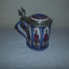 Bierkrug Zinndeckel Keramik